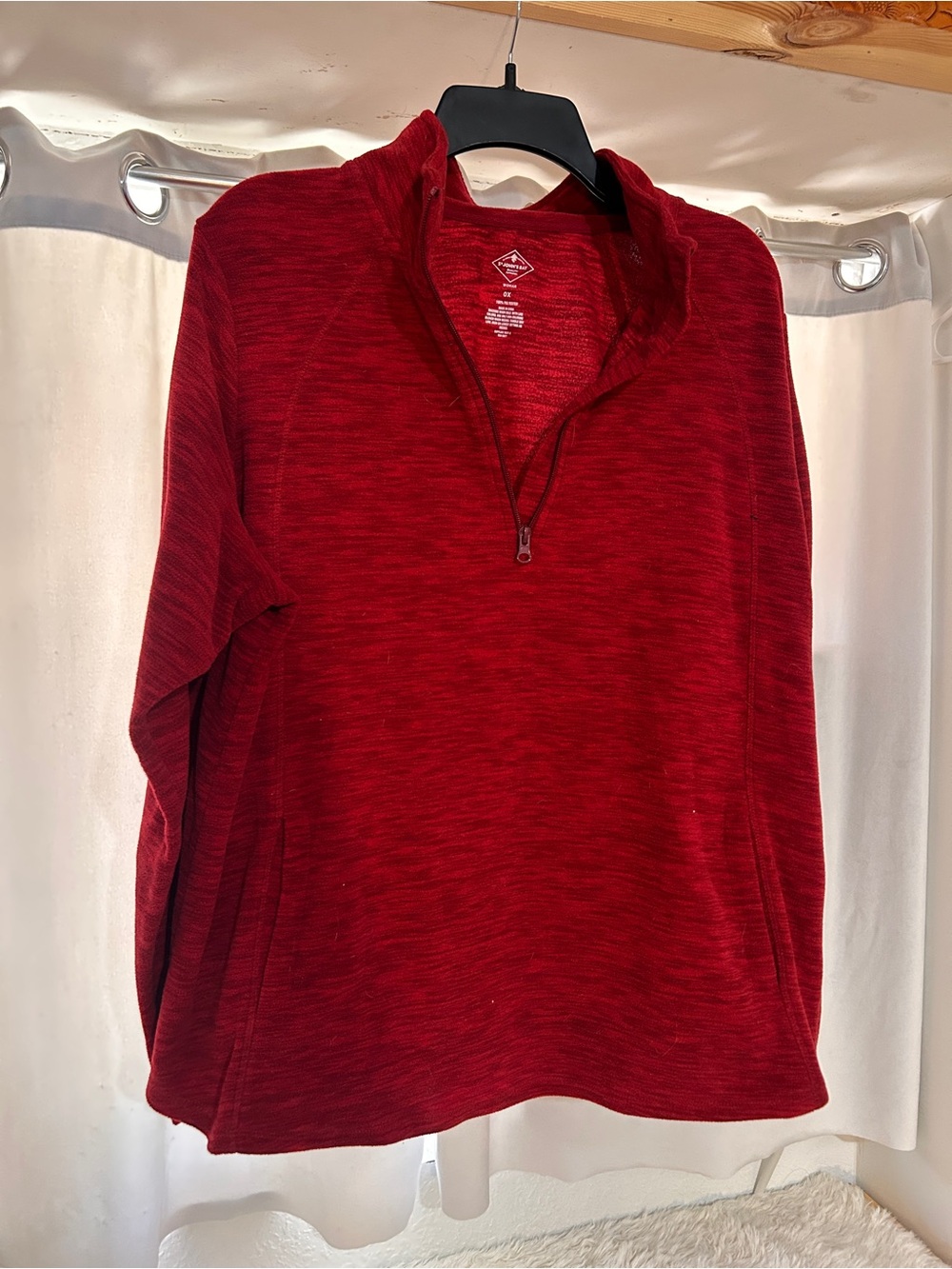Men's Red Quarter-Zip Pullover Sweater
